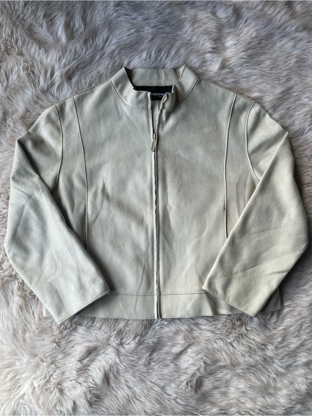 Weatherproof Light Cream/Soft Yellow Zip-Front Utility Jacket